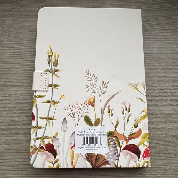 Mushroom Journal Lined Paper Faux Leather 6x8 128 Sheets Scribble and Scribe - Picture 4 of 5